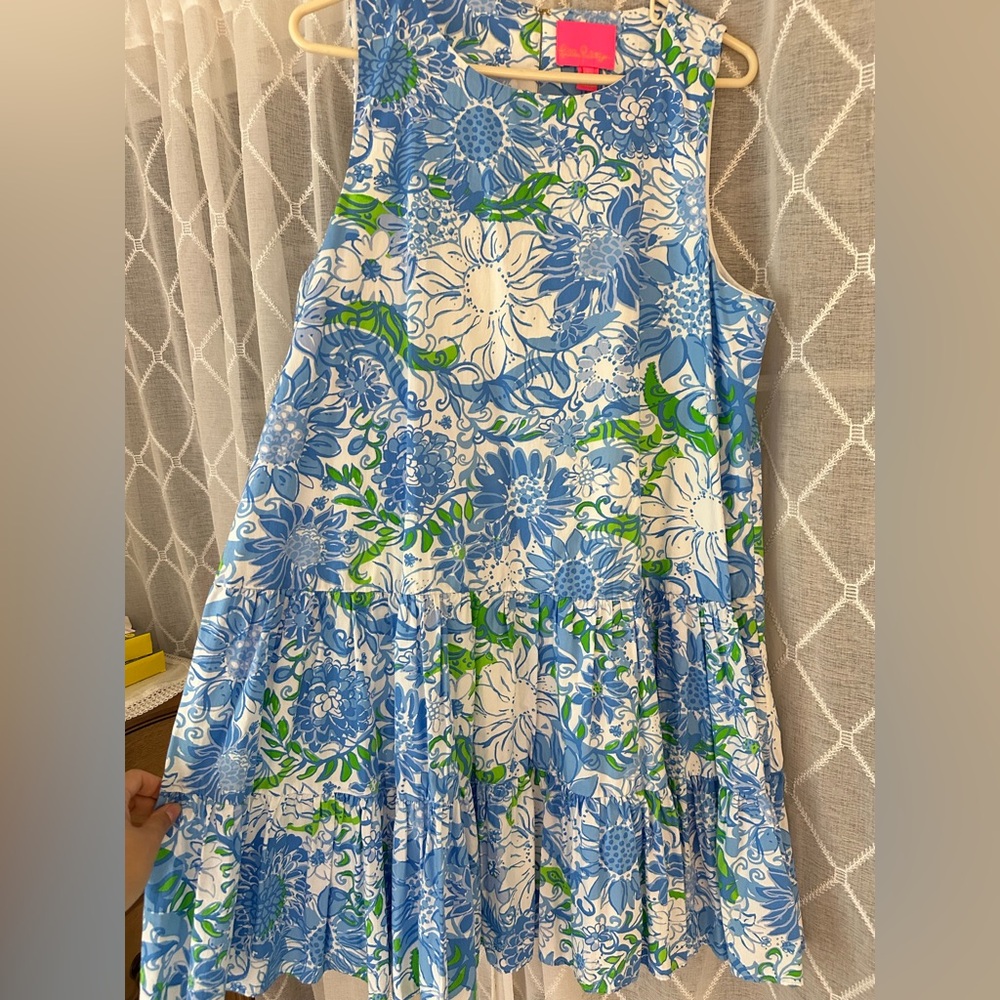 Lilly Pulitzer Blue and Green Floral Dress
